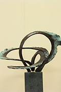 fotodocument bronzen beeld vlaggensteek